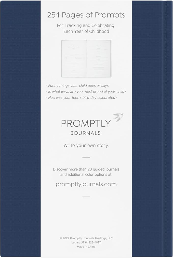 A Complete Childhood History: From Pregnancy to 18 Years Old (Navy Blue, Linen) | Baby Book and Pregnancy Journal | Baby Memory Book - Image 2
