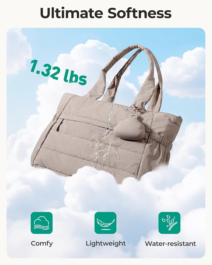BAGSMART Diaper Bag Tote, Hospital Bag for Labor Delivery Travel Baby Tote | Lightweight Puffy Maternity Bag, Changing Pad & Pacifier Case, Large Capacity for Mom and Dad, Newborn Essentials - Image 5