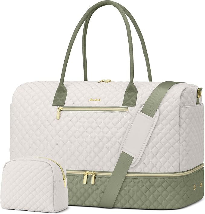 Overnight Weekender Bag for Women: Travel Duffle Bag with Shoe Compartment | 50L Capacity for 7 Day Trip Waterproof Durable Toiletry Bag Wet Pocket for Damp Items Suitable for Weekend Trips Hospital by FOCDOD