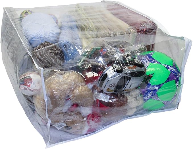 4-Pack Jumbo Heavy Duty Vinyl Zippered Storage Bags (Clear) for Sweaters, Blankets, Comforters, Bedding Sets and Much More! (24" x 20" x 11") - Image 2