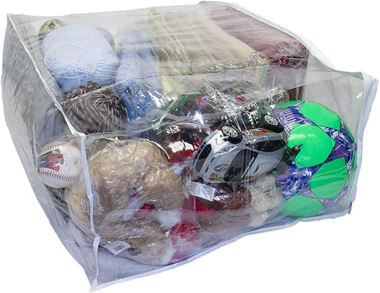 1-Pack Jumbo Heavy Duty Vinyl Zippered Storage Bags (Clear) for Sweaters, Blankets, Comforters, Bedding Sets and Much More! (24" x 20" x 11") by OrehHomewares