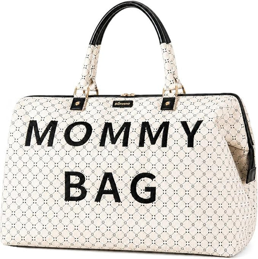 SUNVENO Mommy Bag, Large Hospital Bag with Changing Pad, Organizer Pouches & Luggage Sleeve for Travel & Diaper Essentials by SUNVENO