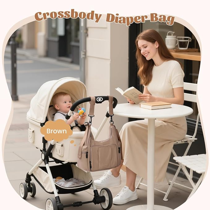 14L Puffer Diaper Bag Tote, Large Capacity Travel Diaper bags, Crossbody Hospital Bag for mom - Image 2