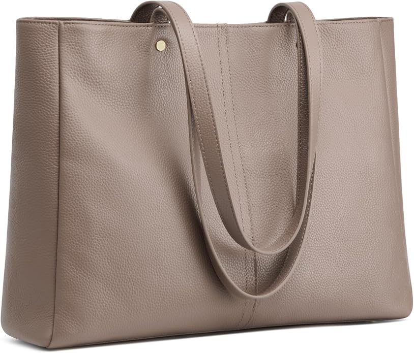 Kattee Women's Soft Leather Work Tote Bag | Large interior with a luggage sleeve for organized work, travel, and everyday carrying. by Kattee