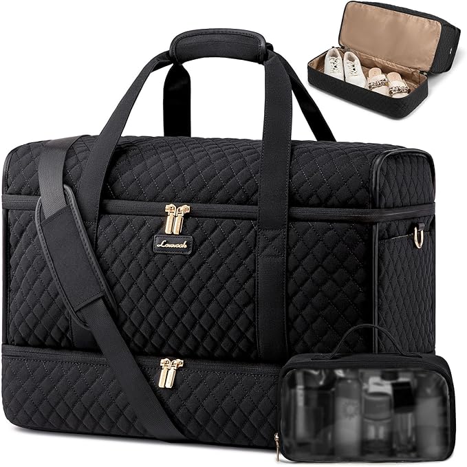 LOVEVOOK Travel Duffle Bag - Weekender & Overnight Bag with Toiletry & Wet Pocket, Carry-On Size, 3pc Set by LOVEVOOK