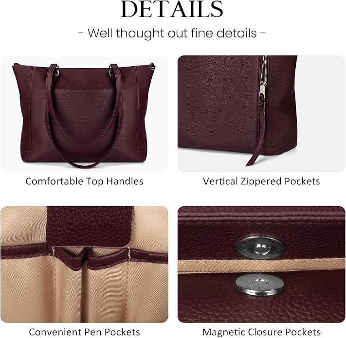 befen Genuine Leather Tote Bag for Women, Large Tote Bag for Women for Work Purses Satchel Handbags with Top Handles - Image 7