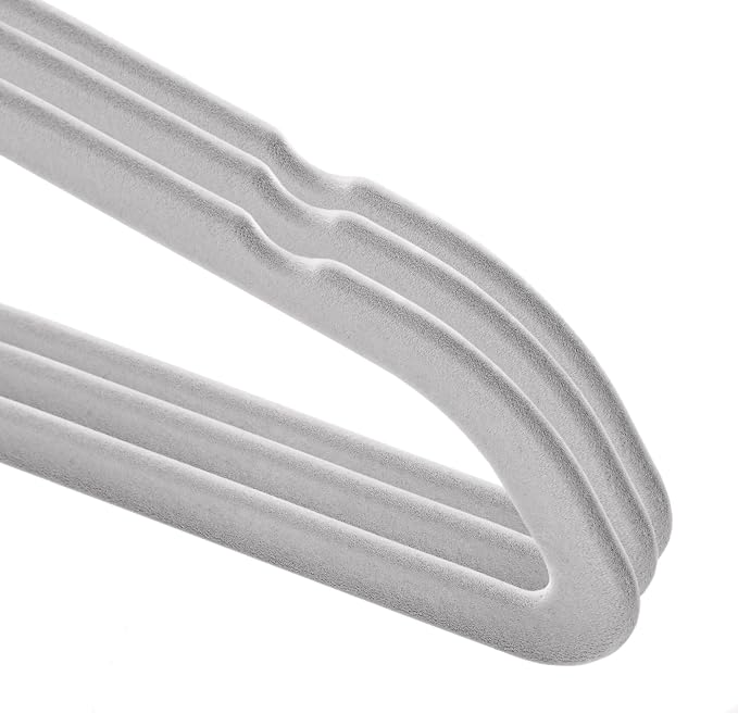 Casafield 100 Velvet Baby Hangers - 11" Size for Infant & Toddler Clothes - Gray - Image 3