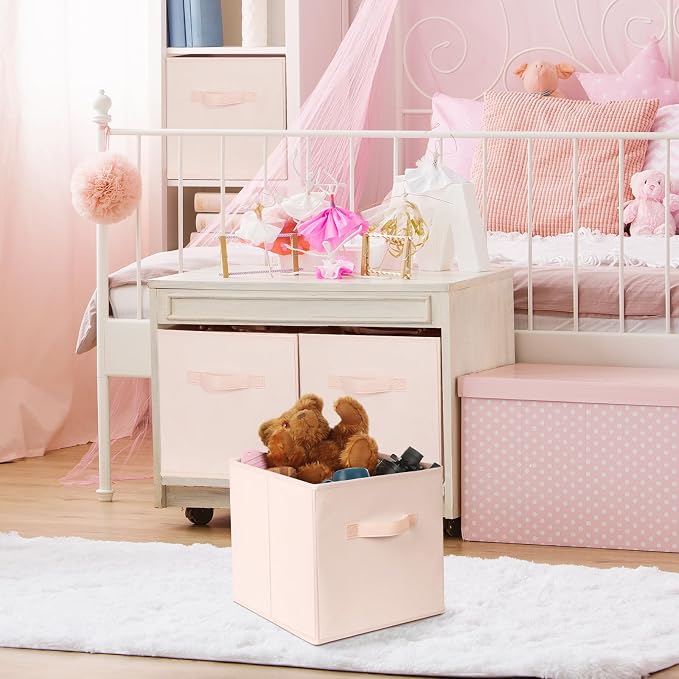 Storage Cubes - 13 Inch Heavy Duty Fabric Storage Bins for Shelves Closet Cube Organizer - 8 Pack Collapsible Cube Storage Bins Baskets for Clothes Blankets Toys - Nursery Organization - Image 3