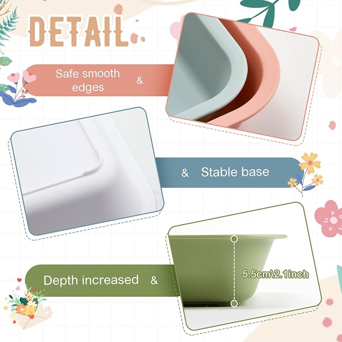 15 Pcs Activity Plastic Art Trays Morandi Color Art and Craft Tray Montessori Stackable Plastic Serving Trays for DIY Projects Painting Beads Home Classroom Storage(16.1 x 11.8 x 2.1 Inch) - Image 3