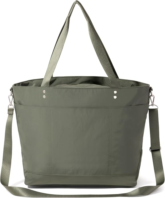 Baggallini Carryall Tote - Lightweight Nylon Zipper Top Weekender Travel Beach Bag w/Luggage Sleeve - Image 9
