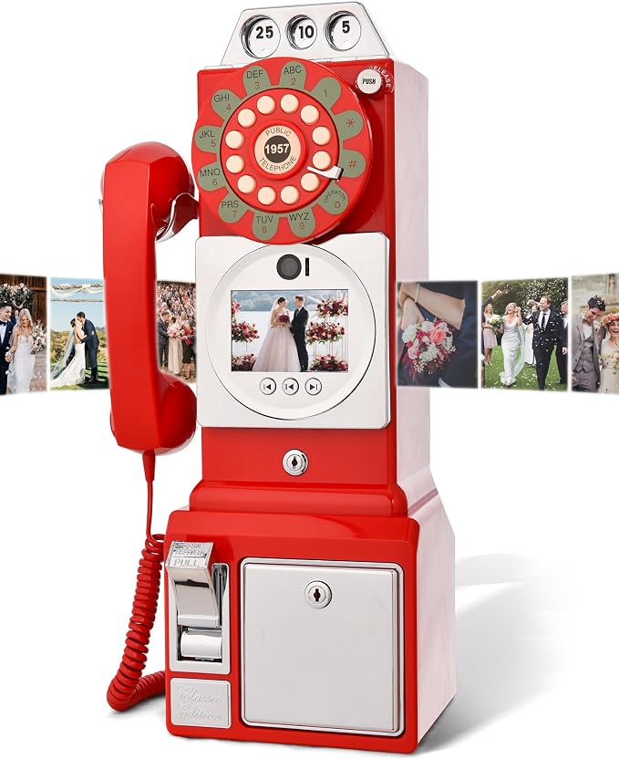 RetroVox Video & Audio Guest Book Wedding Phone Guestbook Creative Easy to Use & Fun Engagements Anniversaries Baby Showers Graduation (A Video Red) by ChooseaFunAudioGuestbookforYourEvent