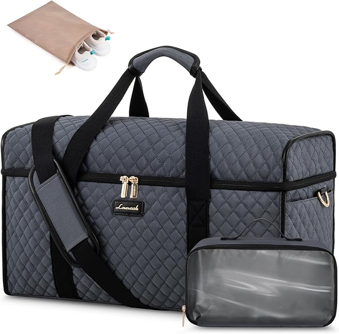 LOVEVOOK Travel Duffle Bag - Weekender & Overnight Bag with Toiletry & Wet Pocket, Carry-On Size, 3pc Set by LOVEVOOK