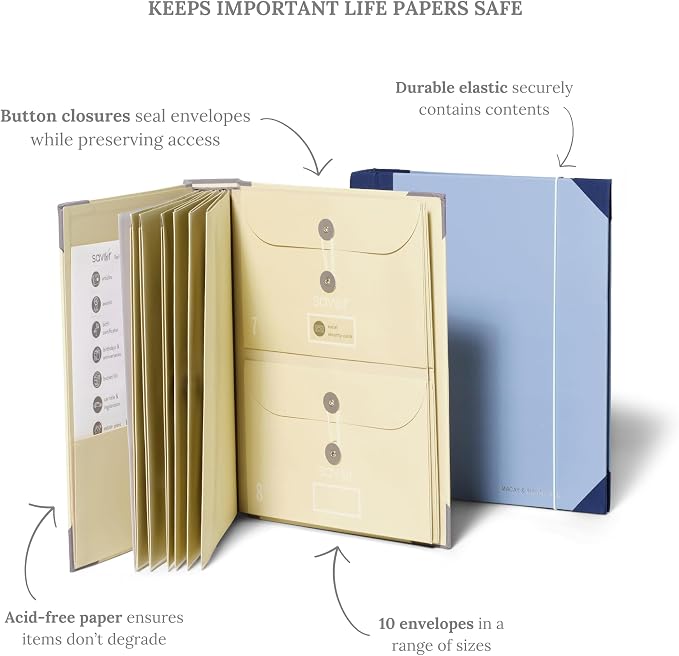 Savor|2025 Updated Edition Family Emergency Binder ™ | Custom Dyed Cloth Expanding File Folder for Important Papers, Babysitter Binder, Birth Certificates, Social Security Cards, Passports, Photos - Image 4