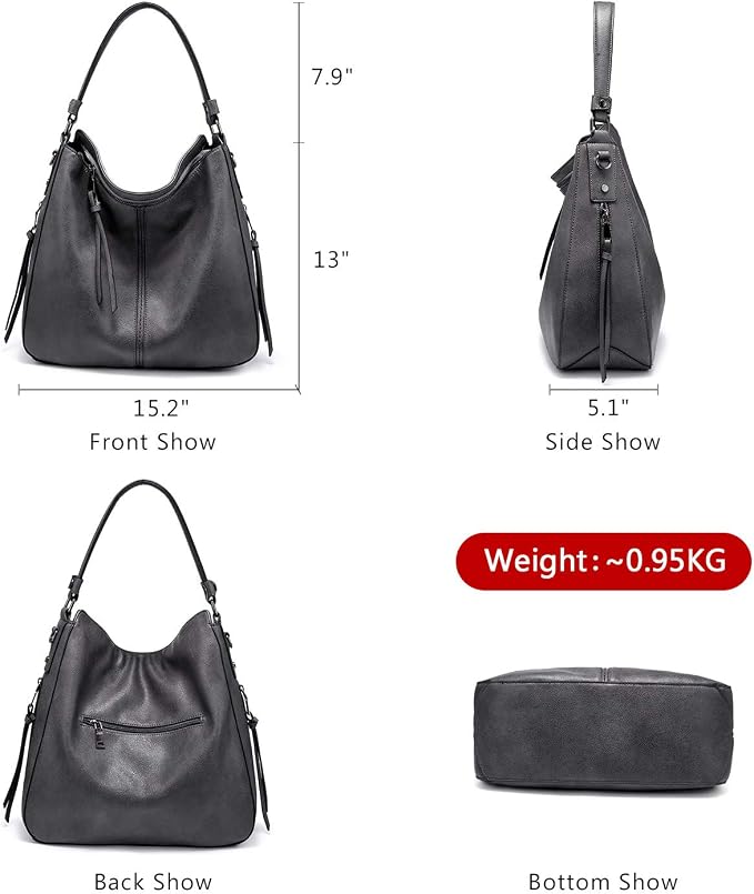 Hobo Crossbody Bag for Women, Designer Shoulder Purse Handbags - Image 4