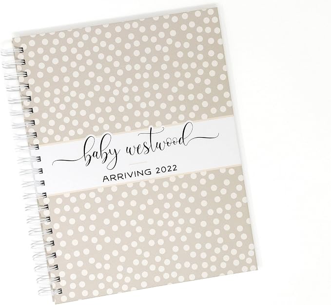 Personalized Pregnancy Journal - Hardcover Pregnancy Memory Book Customized with Baby’s Name, Nickname or Phrase - Prompted Journal for New Moms (Ivory Dots) by Unknown