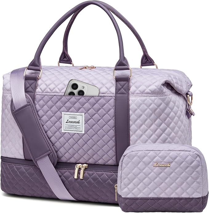LOVEVOOK Travel Duffle Bag,Weekender Bags for Women with Shoe Compartment，Carry on Overnight Bag with Toiletry Bag,Gym Duffel Bag with Wet Pocket, Hospital Bags for Labor and Delivery by LOVEVOOK