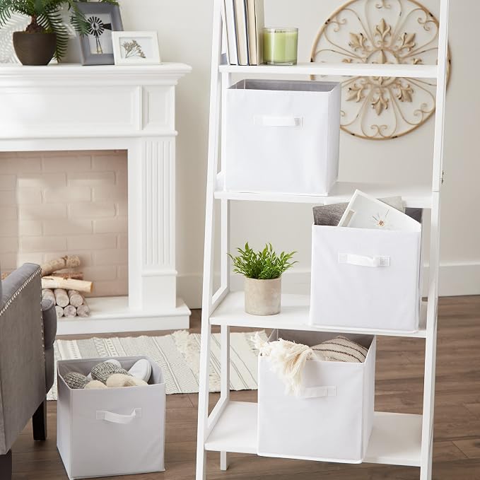 DII Collapsible Storage Organizer Bin, Small, 11" Cube, White, 4 Count - Image 5
