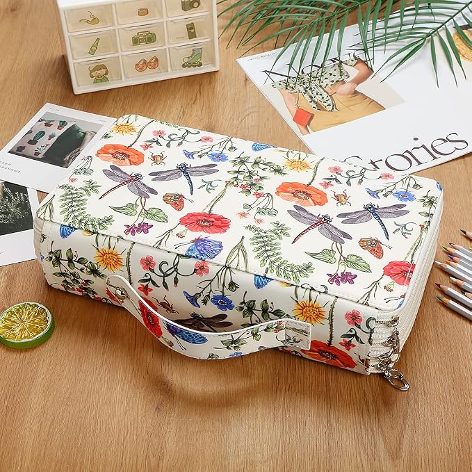 300 Slots Colored Pencil Case Organizer, 4 Layer Bag | Twill Oxford fabric,103 elastic loops,detachable handle,for travel,home storage,drawing tools,creative gifts - Image 6