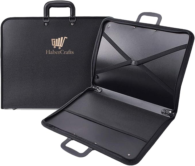 Portfolio Case Art Folder Artist Presentation Carry Case Art Portfolio With Carrying Strap Water Resistant Vinyl Storage Pocket Protection Zip Student Professionals Drawing Painting Sketch Bag Folder by Habercrafts