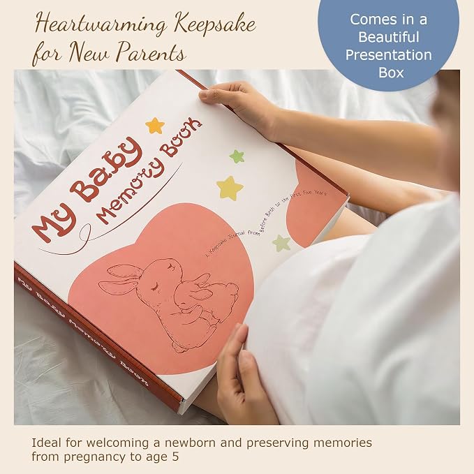 Kasfalci Baby Memory Book – Baby Book Keepsake Pregnancy Journal, Gender Neutral Photo Album and Milestone Scrapbook for Boy or Girl to Record Memories from Pregnancy to Age 5,Newborn Books - Image 8
