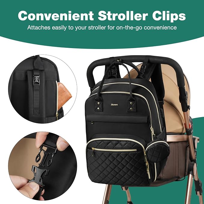 Diaper Backpack for Women Large Capacity with Insulated Pockets Diaper Bags For Baby Girl Boy Waterproof Baby Bags - Image 5