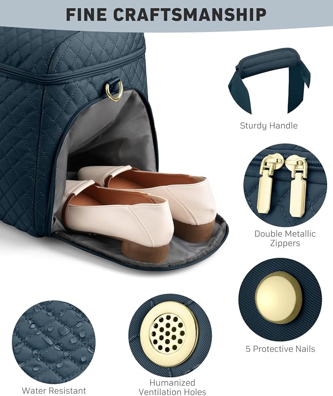 Travel Bags for Women Wide Open Large weekender Duffle Bag with Shoe Compartment Overnight Hospital Bag For Women Labor Delivery Carry on Bag Personal Item Travel Bag with Wet Pocket Peacock Blue - Image 5