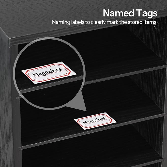 HOOBRO Countertop Mail Sorter, Wooden Literature Organizer, Student Mailbox for Classroom, Desktop Organizer for Office Home School, 12 Compartments Black BK43WF01 - Image 7