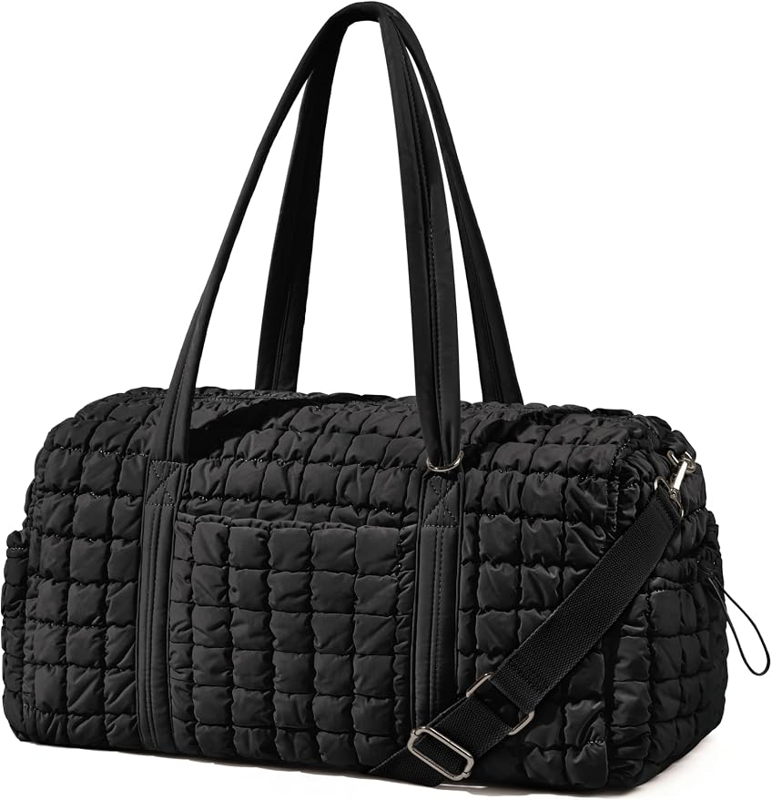 Quilted Travel Duffle Bag Puffer Weekender Bag Overnight Bag Duffel Gym Bag | Medium Soft Puffy Carry-On for Women, Large Lightweight Personal Item Travel Bag for Trips Business Sport Airplane Hospital by Unilily