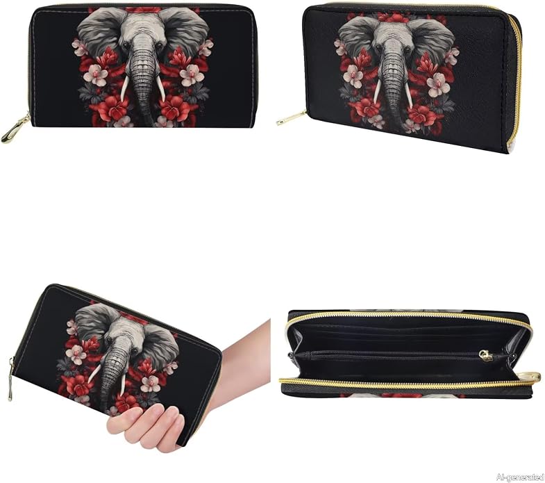 GIFTPUZZ Women Top Handle Bags Handbags with Zipper Leather Wallet Cash Card Phone Holder and Makeup Bag Set 3pcs - Image 7