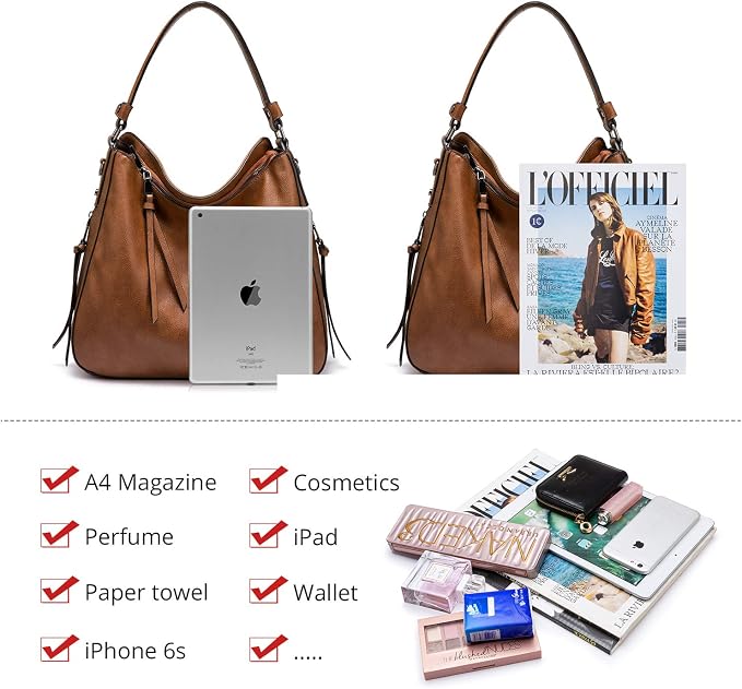 Hobo Crossbody Bag for Women, Designer Shoulder Purse Handbags - Image 7