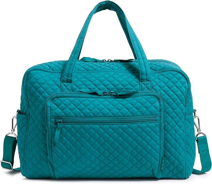 Vera Bradley Women's Cotton Weekender Travel Bag, Forever Green - Recycled Cotton, One Size by VeraBradley