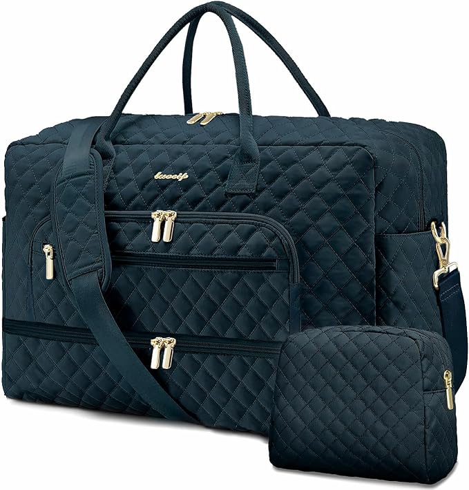 Travel Duffle Bag Weekender for Women - 38L Carry-On Overnight Bag Personal Item Bag with Shoe Compartment & Wet Pocket Weekend Tote Bags with Toiletry Bag Hospital Bags for Labor and Delivery by LUOCIP