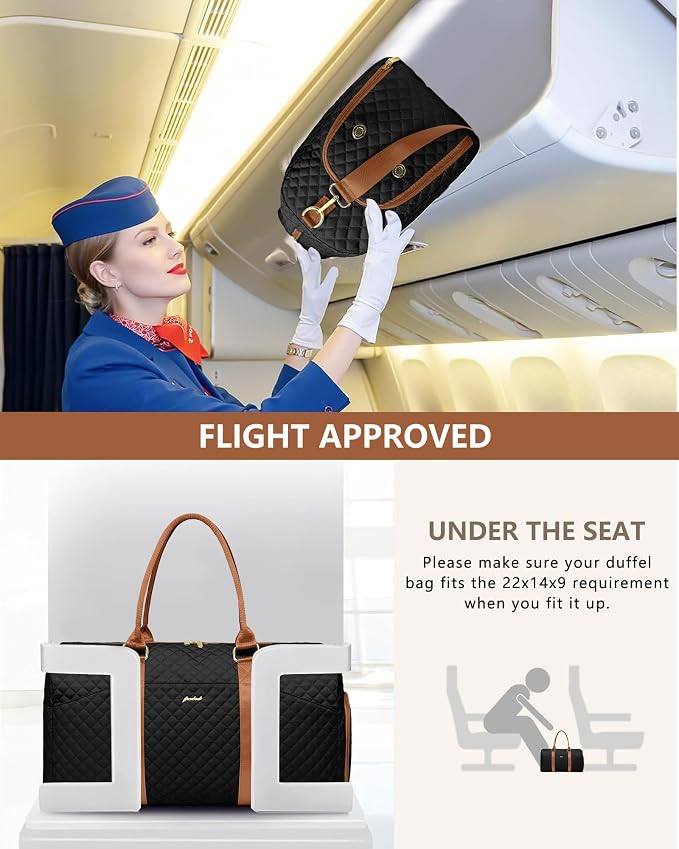 Women Weekender Travel Duffle Bag: Travel Duffel Overnight Bags with Shoe Compartment Large Carry on Tote with Toiletry Bag Weekend Traveling Yoga Gym Hospital Bag for Women with Wet Pocket - Image 6