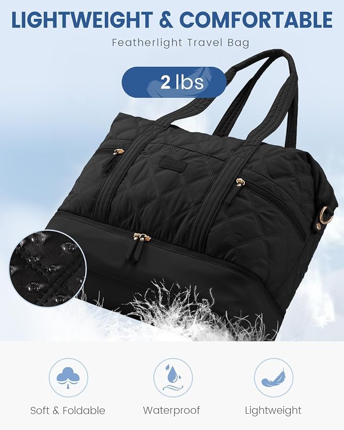 LOVEVOOK Large Travel Duffle Bag,Lightweight Weekender Bags for Women 56L | Shoe Compartment, Personal Item Travel Bag Carry On Overnight Bags for Women, Hospital Bag for Labor and Delivery - Image 7