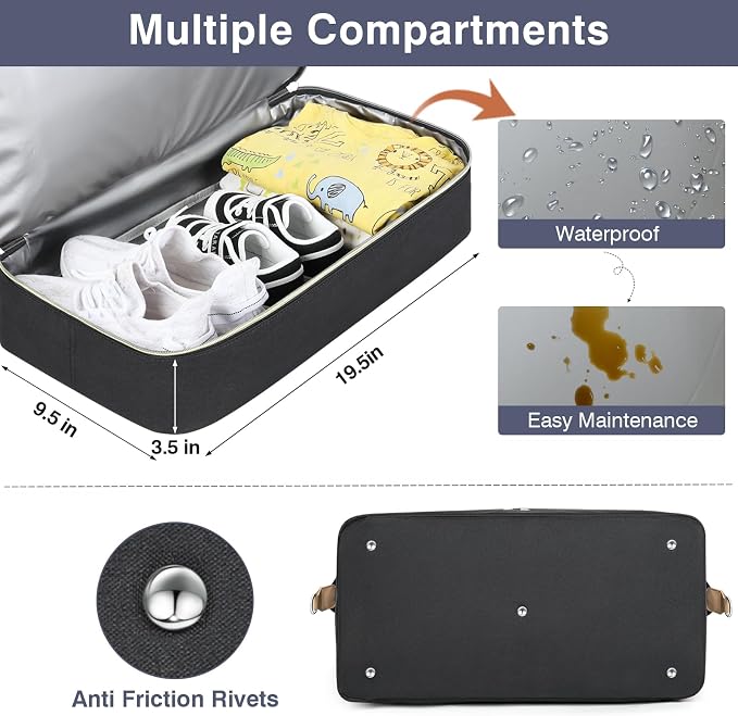 Diaper Bag Tote for Baby 7PCS, Large Mommy Bag with Portable Changing Pad | Multifunctional Hospital Bags for Labor and Delivery with Pacifier Case and Organizer Pouches,Travel Baby Bag for Boy Girl - Image 3