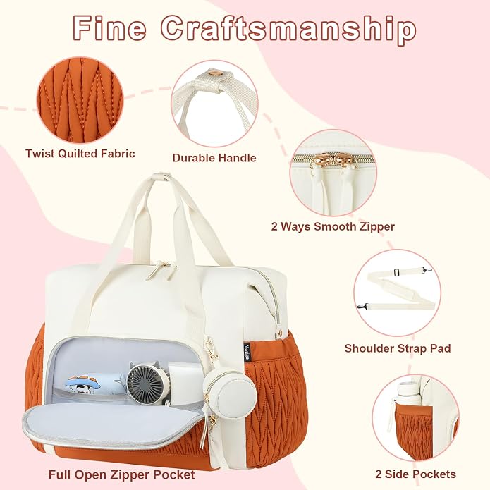 Diaper Tote Bag for Baby 6PCS, Large Mom Hospital Bags with Changing Pad | Mommy Bags for Labor and Delivery, Baby Shower Girl Boy Gift, Mama Bag with Pacifier Case Storage Bag and Shoulder Strap - Image 5