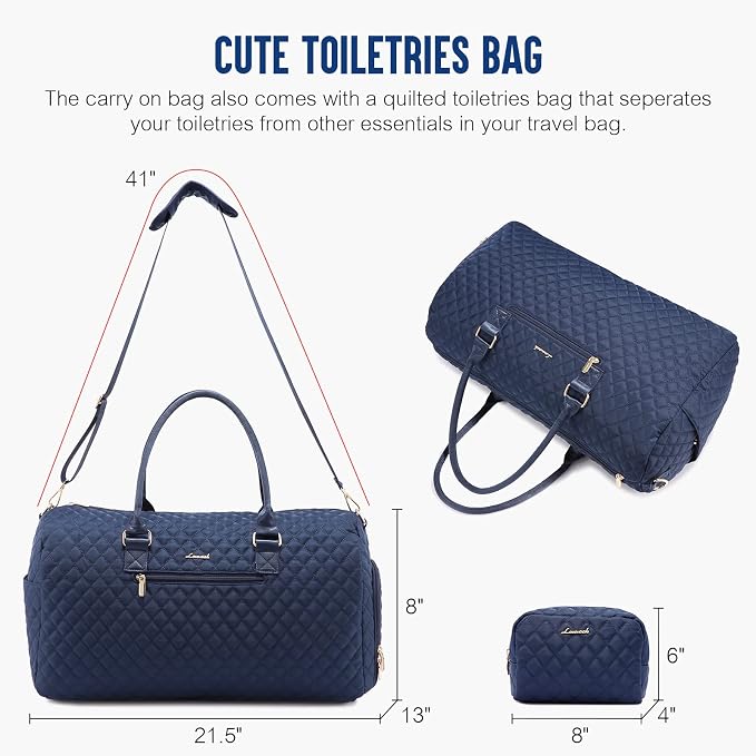 LOVEVOOK Travel Duffle Bag, Weekender Bag for Women with Toiletry Bag, Carry on Overnight Bag with Shoe Compartment, Gym Duffel Bag with Wet Pocket, Mommy Hospital Bags for Labor and Delivery - Image 2