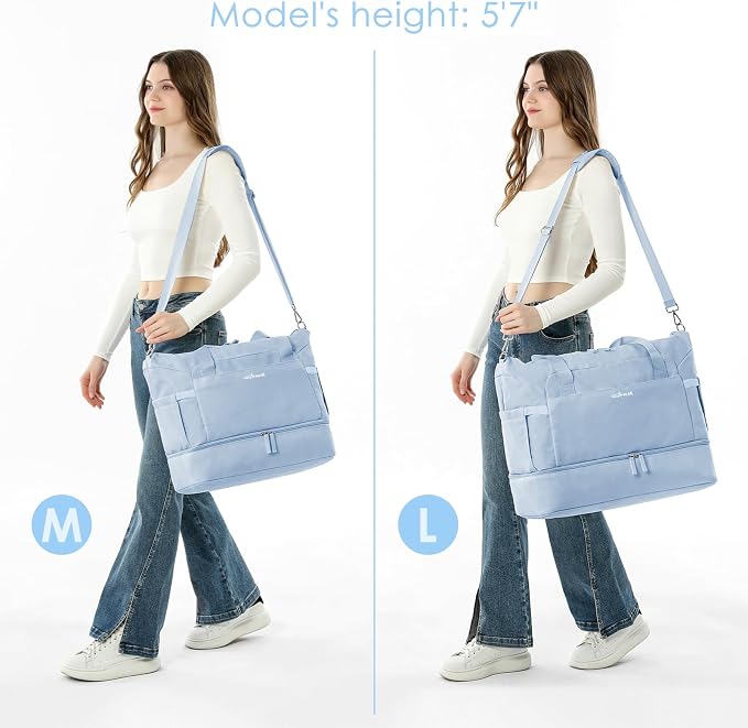 Gym Bag for Women, 45L Carry On Travel Duffel Bag with Shoes Compartment | Weekender Overnight Duffel Bag with Wet Pocket, Hospital Bag for Women Labor Delivery, Carry On Bag for Travel, Gym, Weekend - Image 6