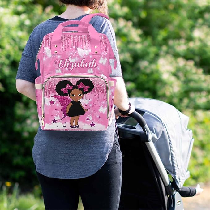MyPupSocks Personalized Diaper Bag for Mom and Dad - Large Capacity Custom With Name, Multifunctional Daypack With Adjustable Shoulder Straps - Image 2
