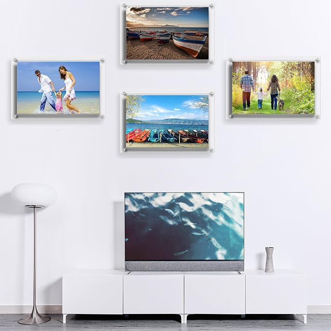AMEITECH Acrylic Floating Picture Frame, 11x14 Double Panel Clear Wall Mount Document Certificate Frames (Inner Max Size is 9 x12.5 inch) | Wall Mount Document Certificate Frames, Transparent Hanging Pictures Frames for Gallery Wall (Inner Max Size is ... - Image 6