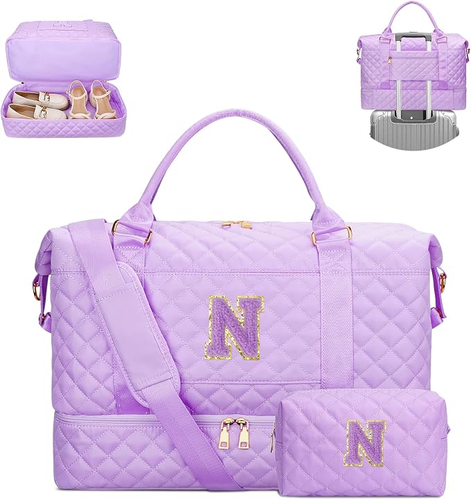 17 Year Old Girl Gift Weekender Duffle Bags Travel(Purple,N) | Girl Gifts-Travel Weekend Bags-Overnight Bags for Women with Shoe Compartment by Unknown