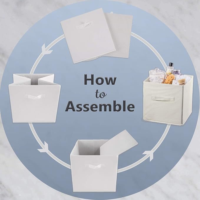 DII Collapsible Storage Organizer Bin, Small, 11" Cube, White, 4 Count - Image 7