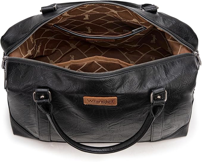 Wrangler Duffel Bag Large Travel Weekender Bag for Women Waterproof Carry on Overnight Bag for Gym,Trips,Weekends,Black - Image 5
