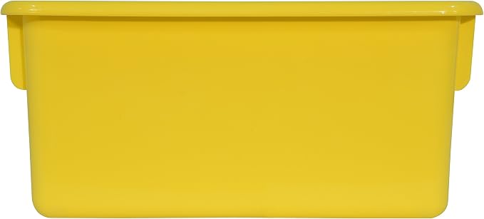 Wood Designs Cubby Storage Bin, Heavy Duty Plastic Containers for Kids Yellow Cubby Tray Set of 25 - Image 4