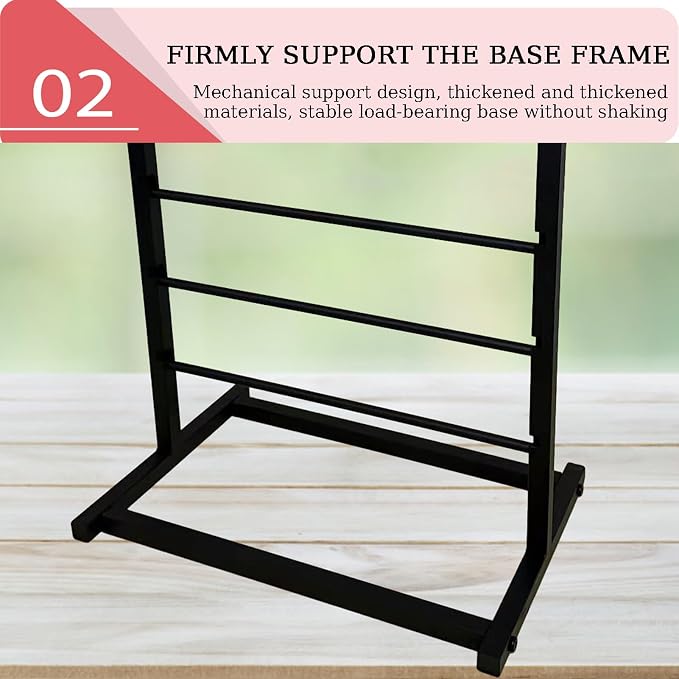 5 Tier Metal Ribbon Organizer Rack for Craft Cake Ribbon Flower Display | Large Capacity Ribbon Stand Organizer, Display Rack Storage Shelf for Gift Wrapping Paper, Silk, Masking Tape - Image 5