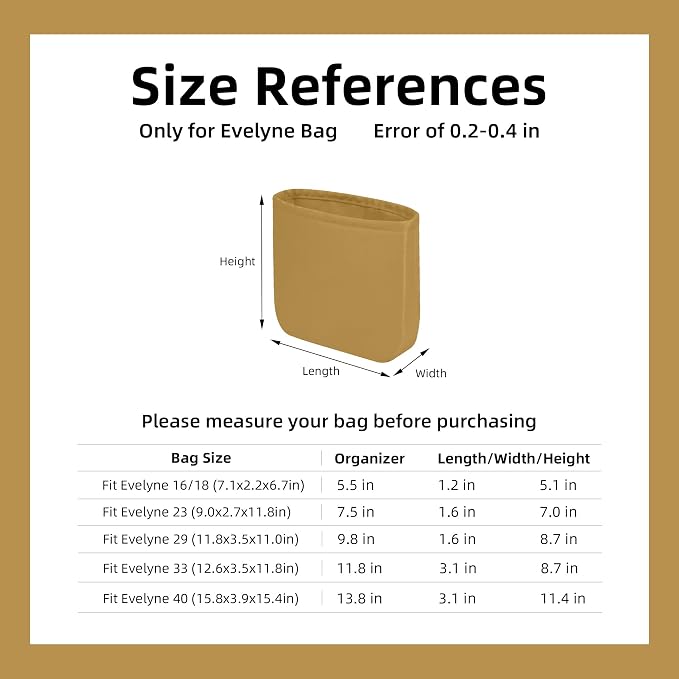 DGAZ Silk Purse Organizer Insert for Evelyne Bag(Biscuit color,TPM) | Soft and Lightweight,Perfect Fit,Multi-pocket Storage,Bag Protector,Luxury Bag Care,Handmade,for Smooth Bag Organizer - Image 6