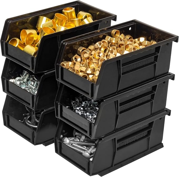 Akro-Mils 30220 AkroBins Plastic Storage Bins, 7"x4"x3", Black, 24-Pack | Space-Saving Stackable Bins for Garage, Pantry, Craft Organization - Image 9