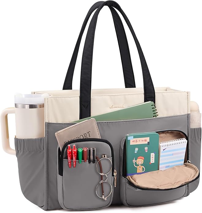 LOVEVOOK Teacher Tote Bag for Women,Multi-pocket Laptop Bag with Large Cup Holder,Nurse Bags Work Travel Computer Handbag by LOVEVOOK