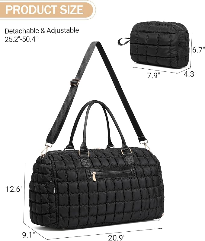Duffle Bag for Travel, Weekender Bag with Shoe Compartment, Carry On Overnight Bag for Women with Toiletry Bag, Gym Bag with Wet Pocket, Hospital Bags for Labor and Delivery Beige - Image 3