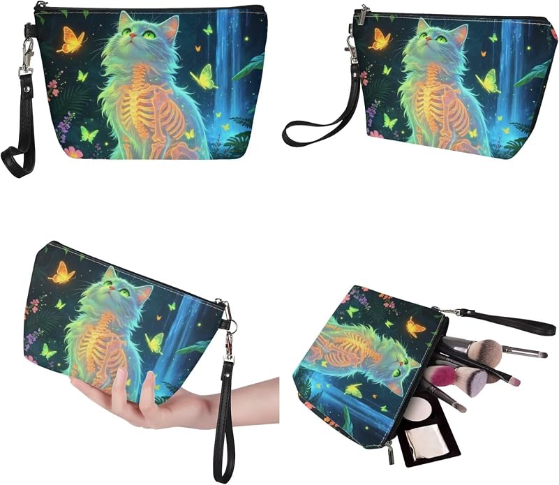 GIFTPUZZ Women Top Handle Bags Handbags with Zipper Leather Wallet Cash Card Phone Holder and Makeup Bag Set 3pcs - Image 6